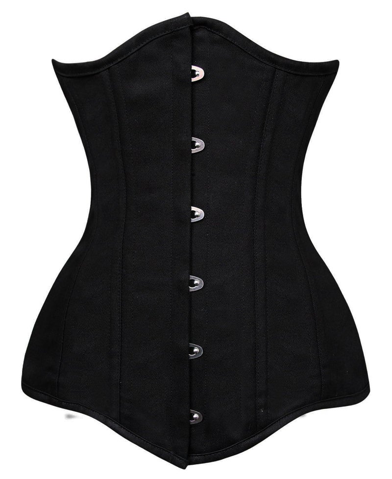 Charmian Women's 26 Steel Boned Cotton Long Torso Training Underbust Corset Black XXX-Large - Image 1
